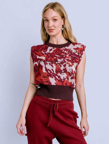 Issa Sweater Vest in cherry blossom by Kerisma