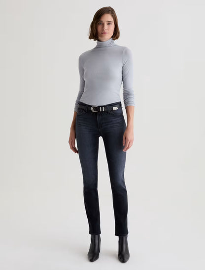 Mari High Rise Slim Straight Crop in glitch by AG