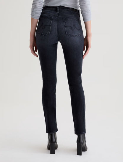 Mari High Rise Slim Straight Crop in glitch by AG