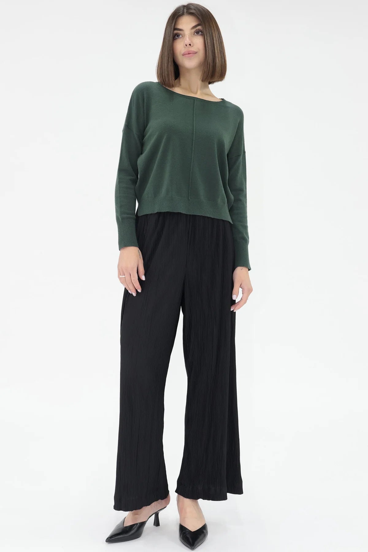 Pema Drop Shoulder Sweater in rainforest by Another Love