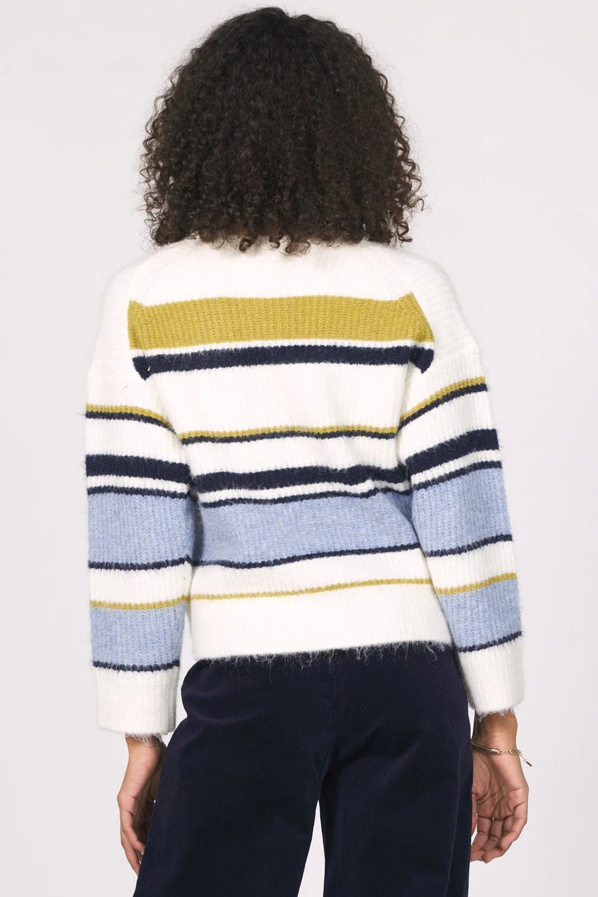 Sasha Stripe Cardigan in golden horizon by Another Love