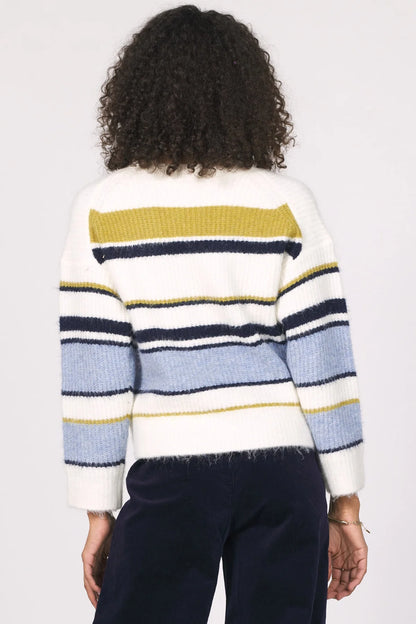 Sasha Stripe Cardigan in golden horizon by Another Love