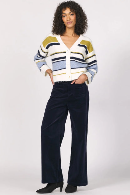 Sasha Stripe Cardigan in golden horizon by Another Love