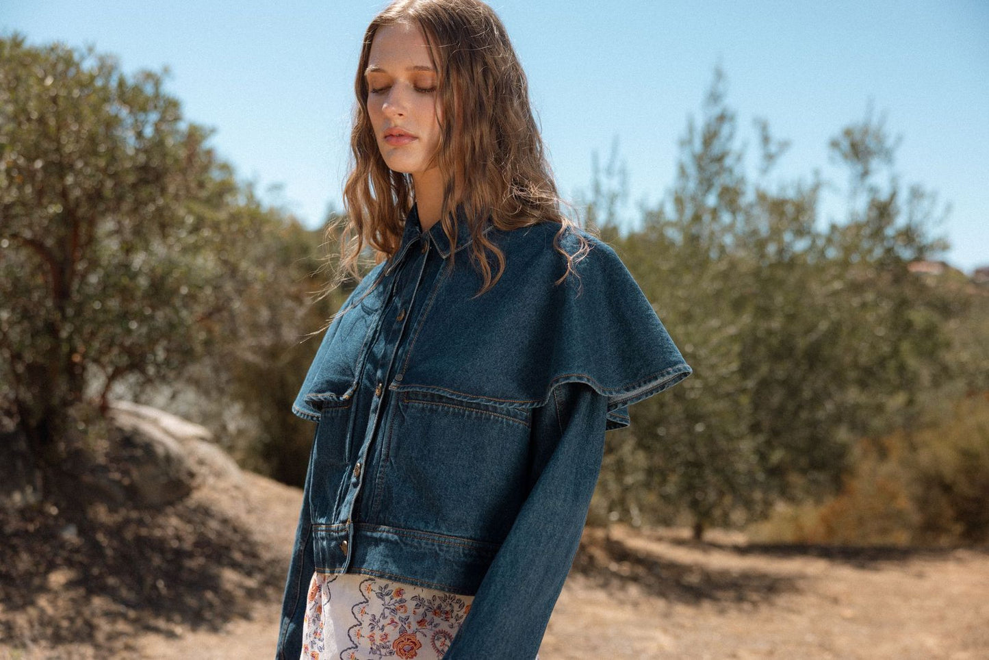 Clarke Jacket in dark denim by Cleobella
