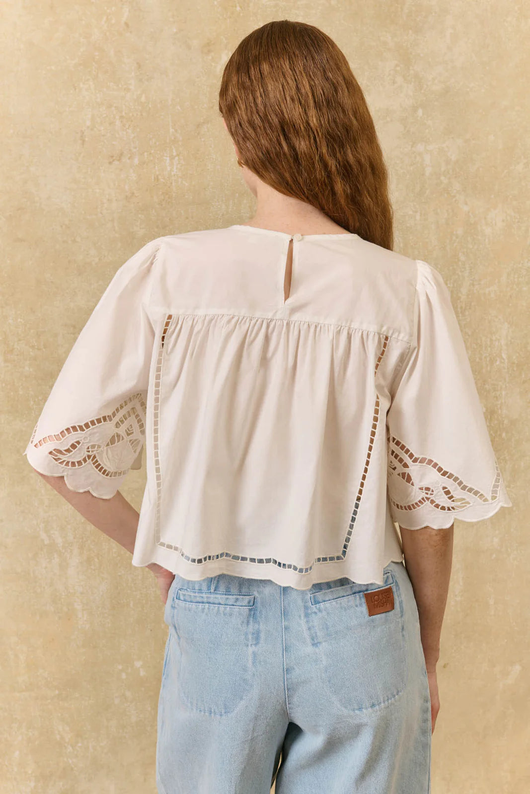 Louvia Poplin Blouse in off white by Louise Misha
