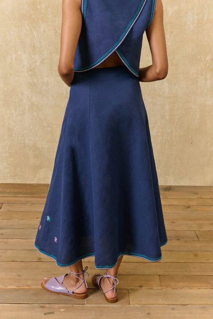 Dafne Canvas Skirt in midnight by Louise Misha