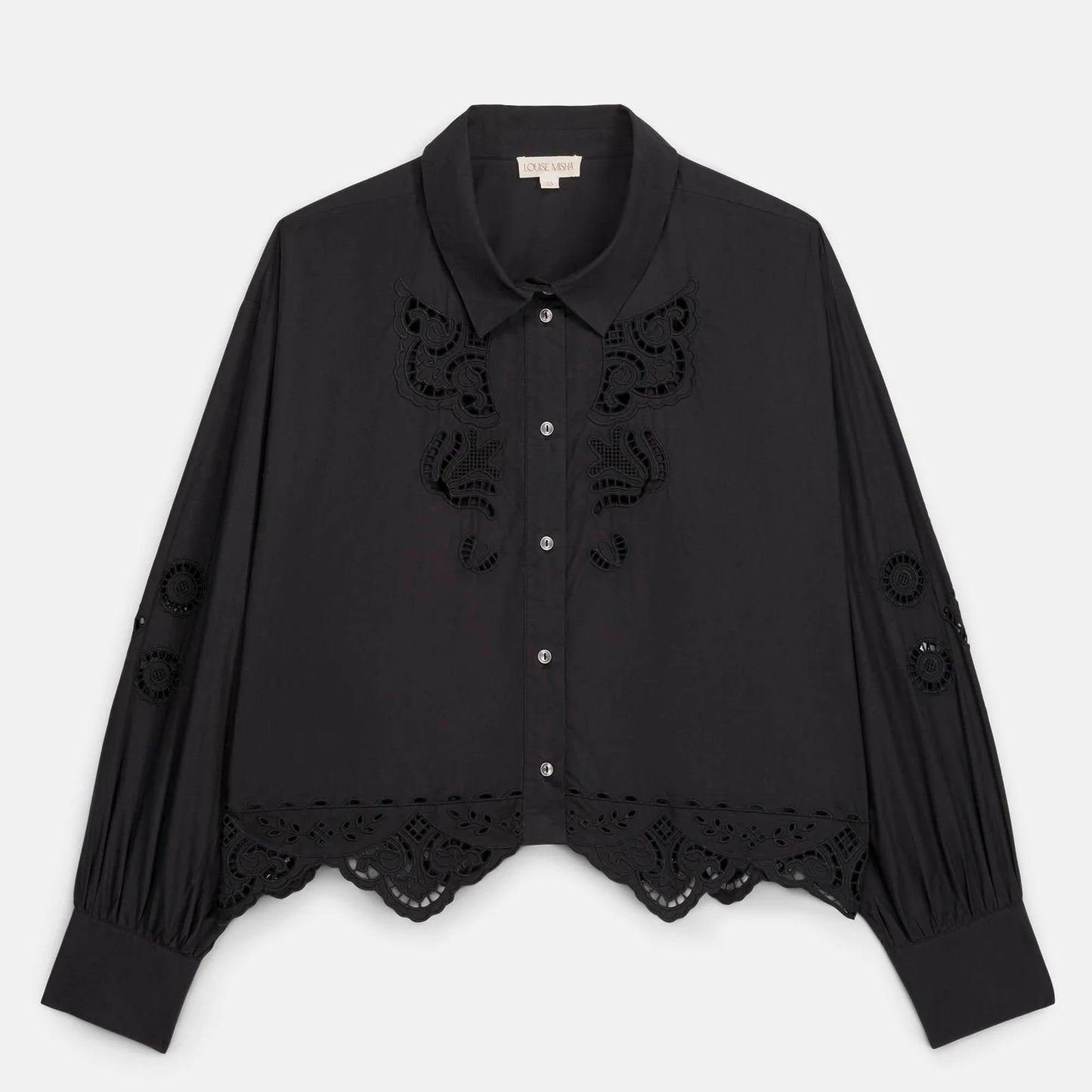 Rafael Poplin Shirt in black by Louise Misha