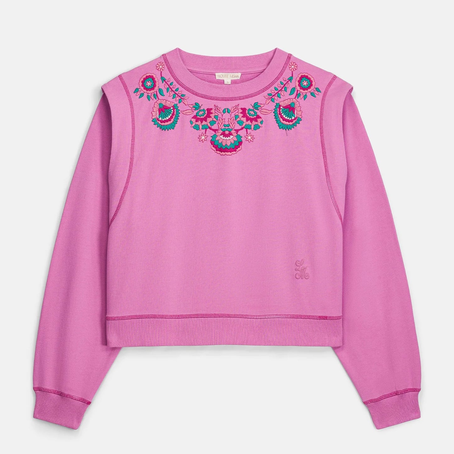 Ostrea Embroidered Sweatshirt in dusty pink by Louise Misha