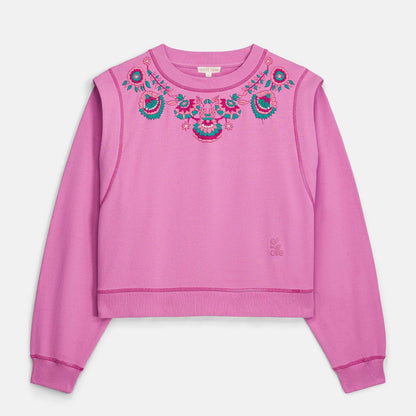 Ostrea Embroidered Sweatshirt in dusty pink by Louise Misha