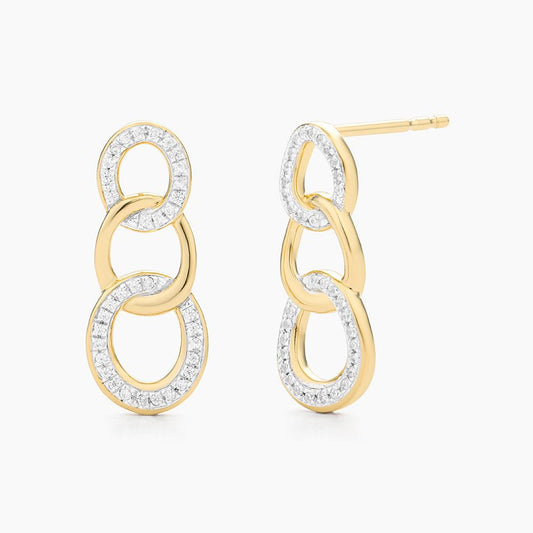 Intertwined Drop Earring in gold by Ella Stein