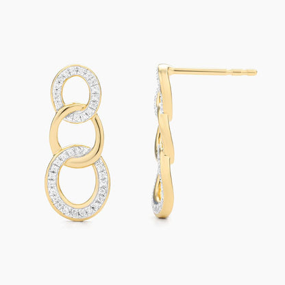 Intertwined Drop Earring in gold by Ella Stein