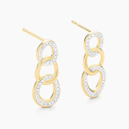 Intertwined Drop Earring in gold by Ella Stein