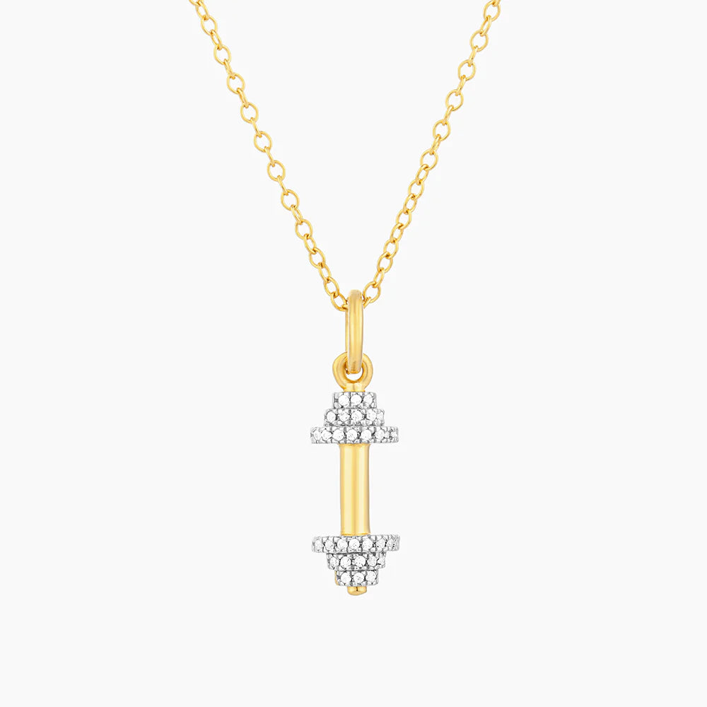 Pump It Up Pendant Necklace in gold by Ella Stein