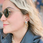 Cassandra Mini Earrings in ochre & white by Bamboleira