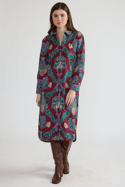 Cleo Printed Dress in damask by Double A