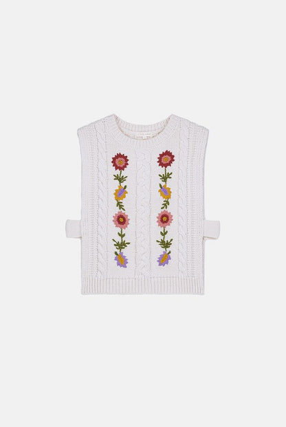 Adela Sweater Vest in cream by Louise Misha