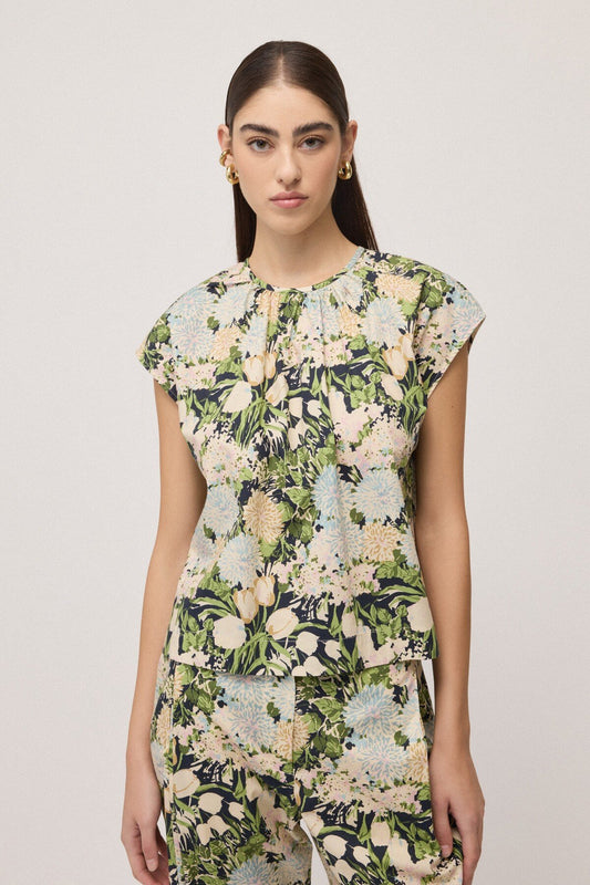 Mixed Floral Print Blouse in multi by Ottod'Ame