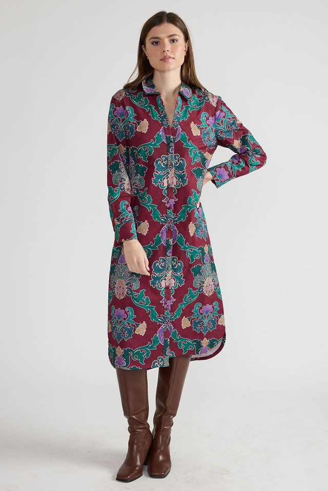 Cleo Printed Dress in damask by Double A