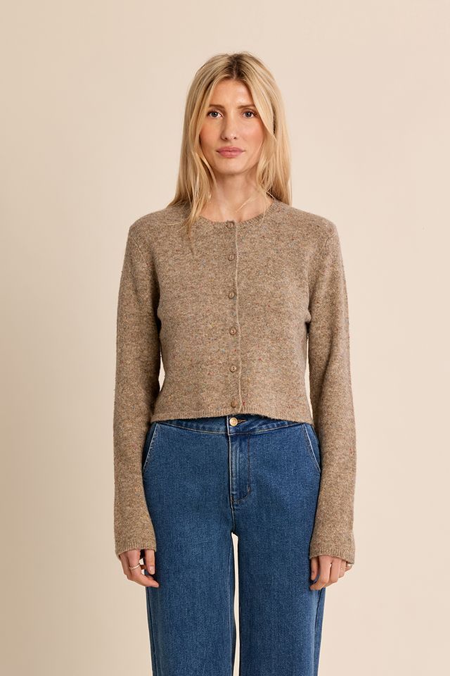 Basic Cardigan in camel by Molly Bracken