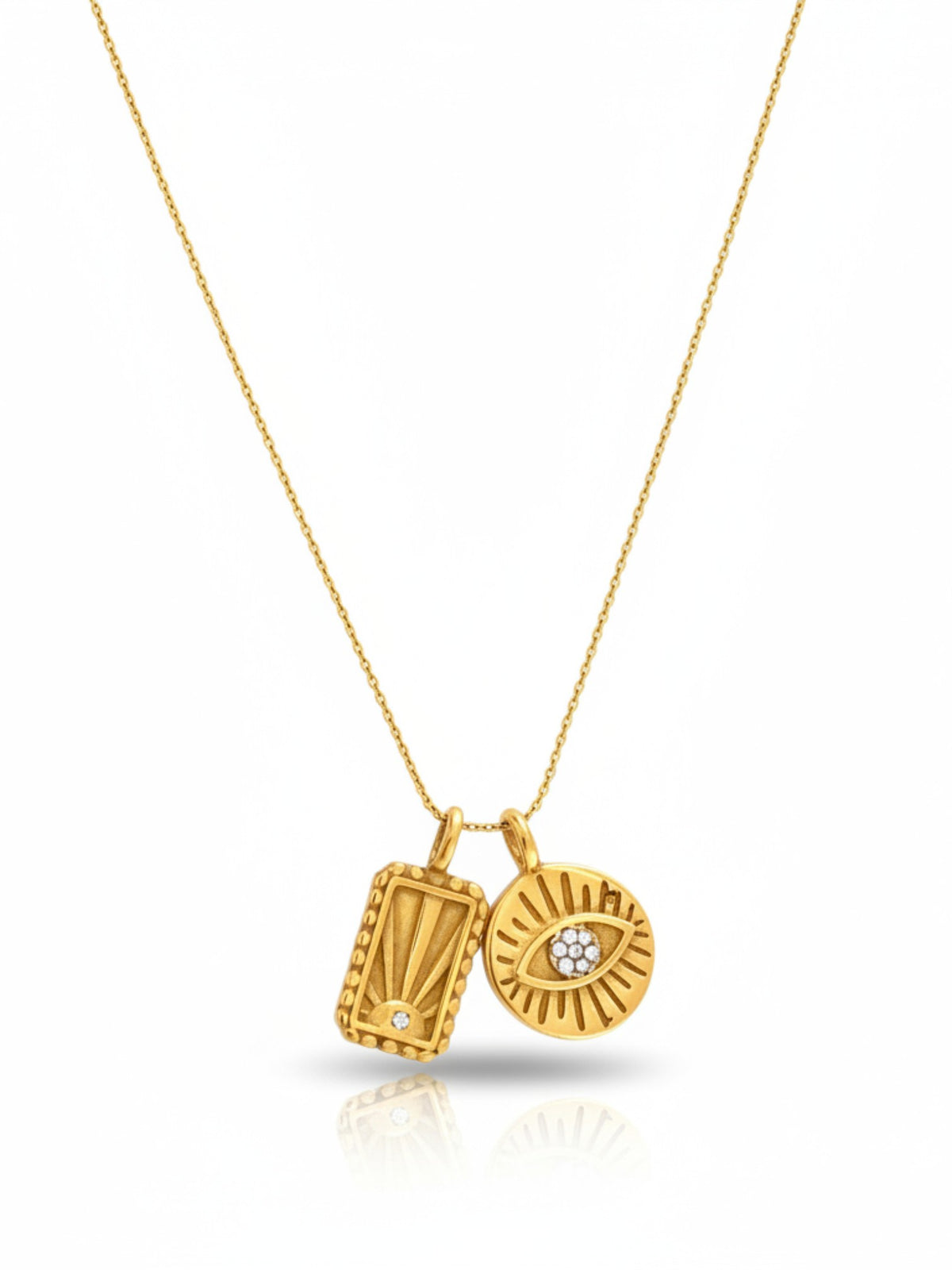 Bright Eyed Charm Necklace in gold by Farrah B