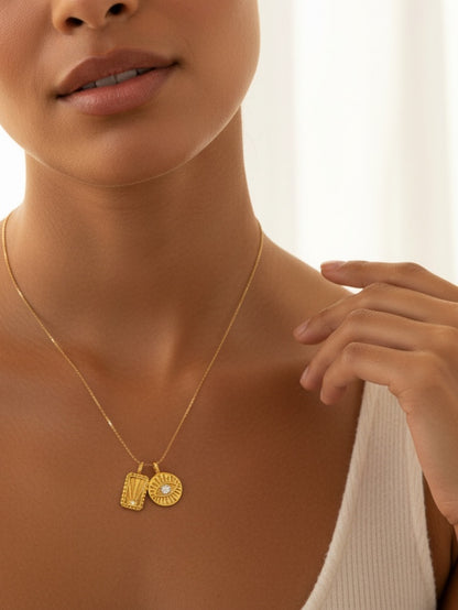 Bright Eyed Charm Necklace in gold by Farrah B