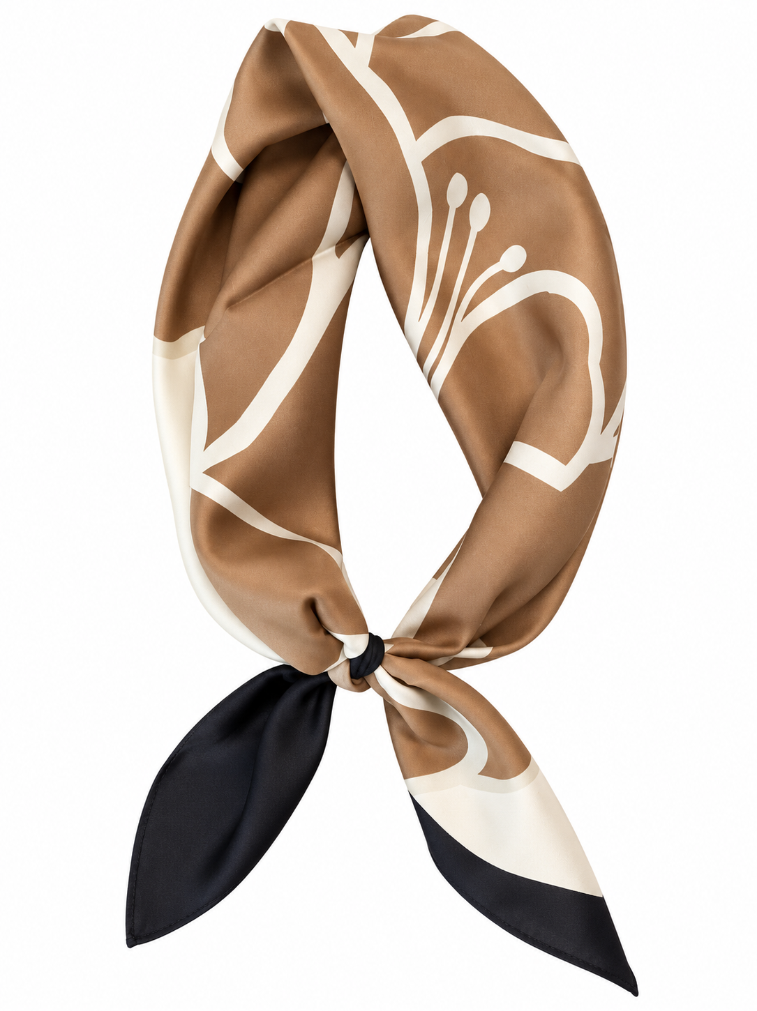 Printed Bandana Scarf in brown