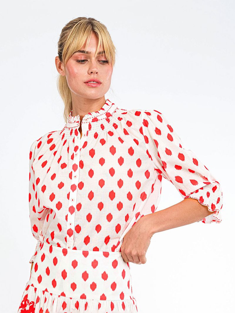Bergamot Blouse in red dots by Nimo