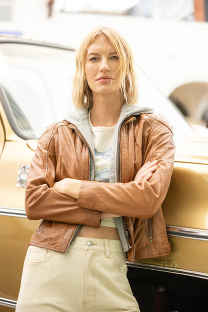 Allice RF Leather Jacket in cognac by Mauritius