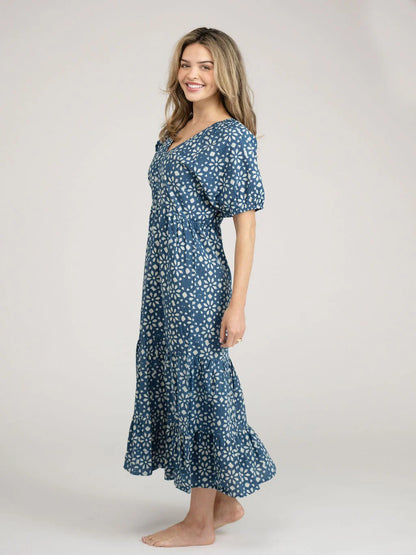 TRUNK SHOW- Poppy Maxi Dress in navy star blue resist by Beau & Ro
