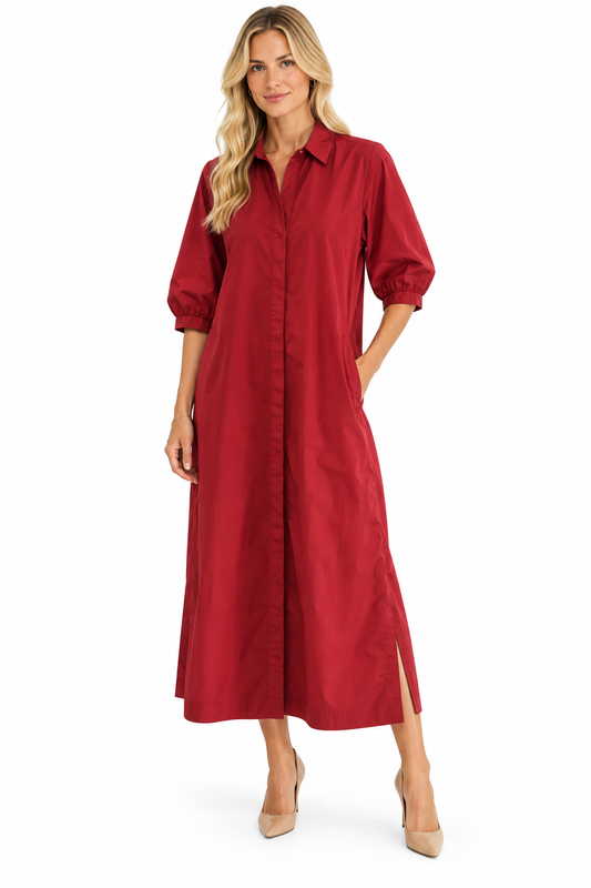 Amelie Maxi Dress in dark red by Fraiche