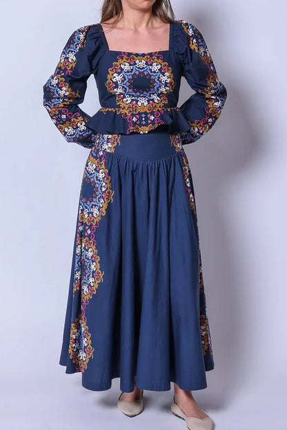 Esmeralda Ankle Skirt in venezia blue by Cleobella