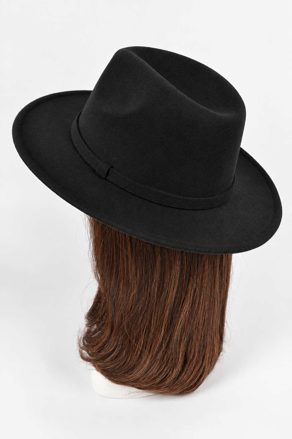 Faux Wool Fedora Hat in black