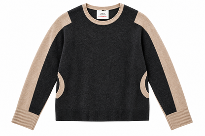 Solid Sweater with Stripe Sleeve in charcoal by Aldo Martins
