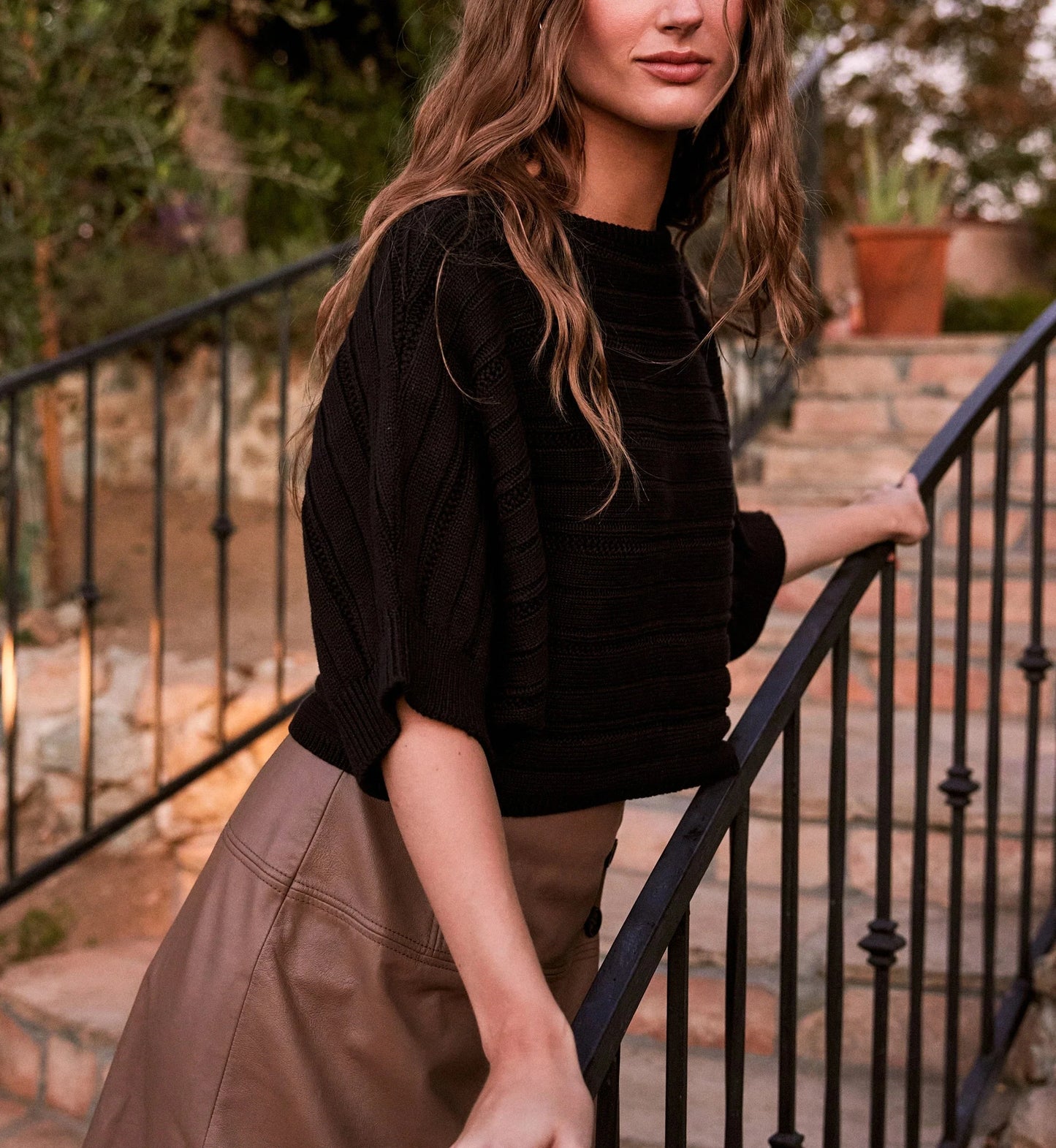 Caro Sweater in black by Cleobella