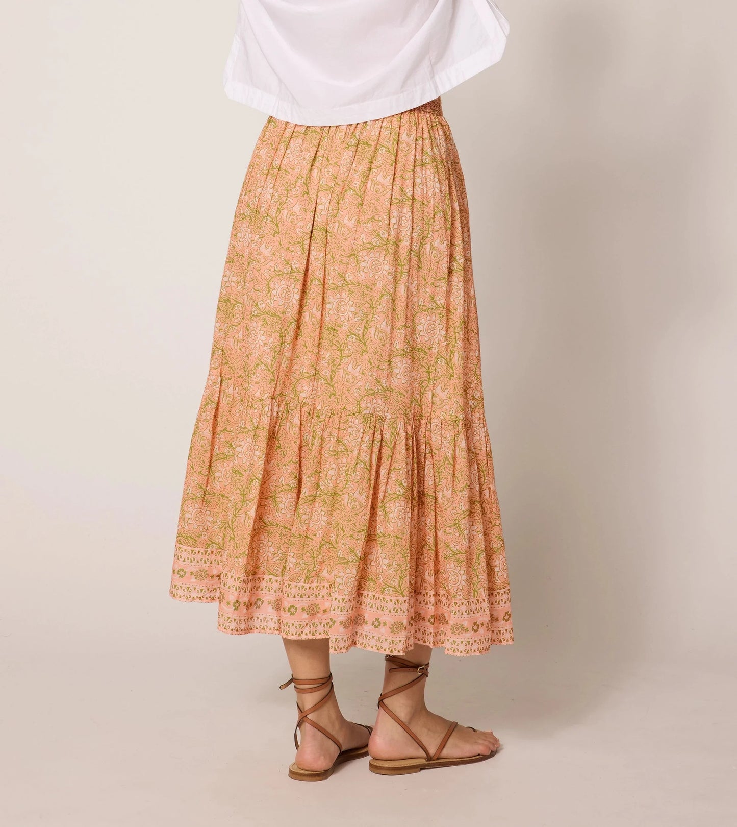 Charlene Ankle Skirt in Cecil blush by Cleobella