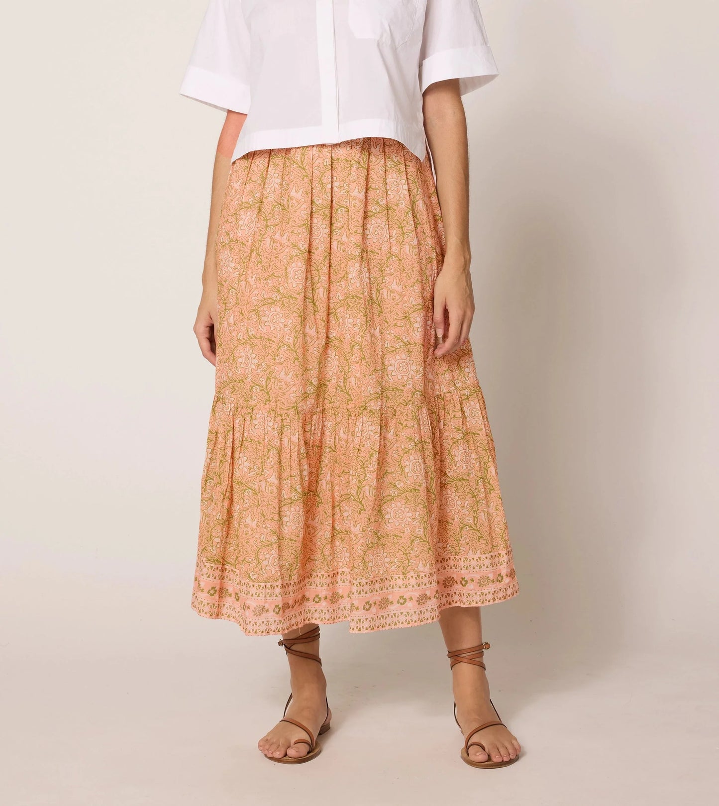 Charlene Ankle Skirt in Cecil blush by Cleobella
