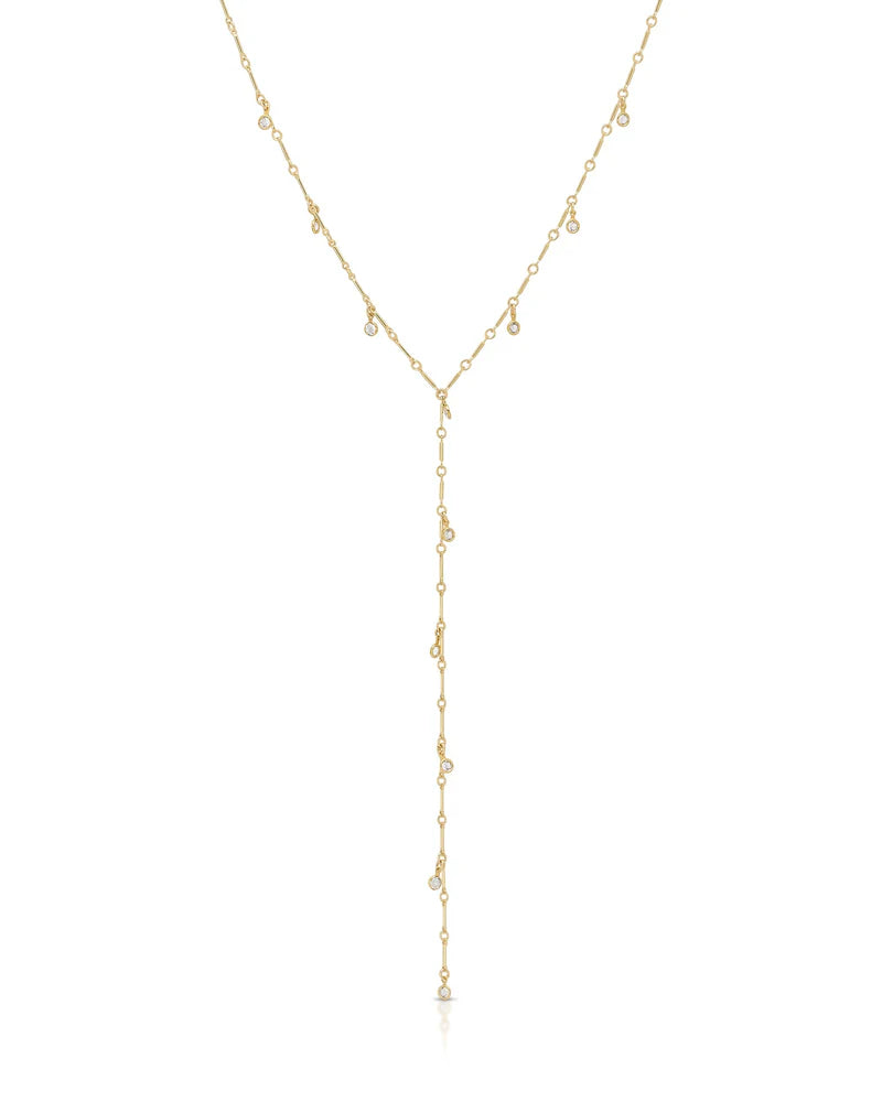 Cirka Lariat Necklace in gold by Kozakh