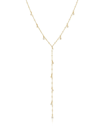 Cirka Lariat Necklace in gold by Kozakh