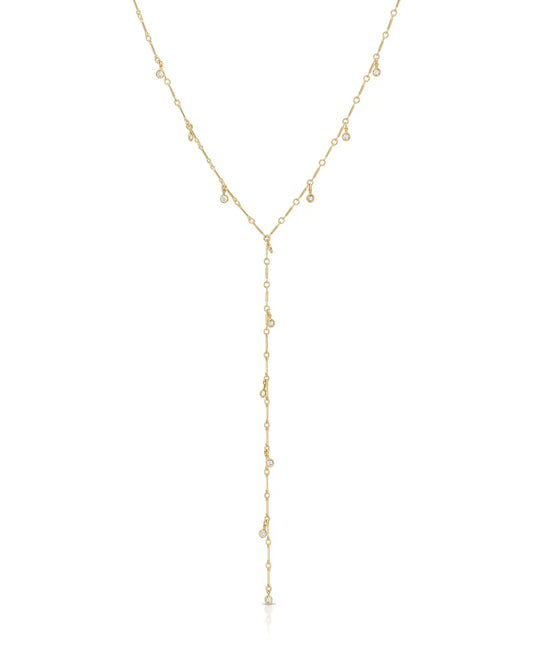 Cirka Lariat Necklace in gold by Kozakh