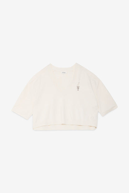 Cream sweater by ottod'ame flat lay on white background