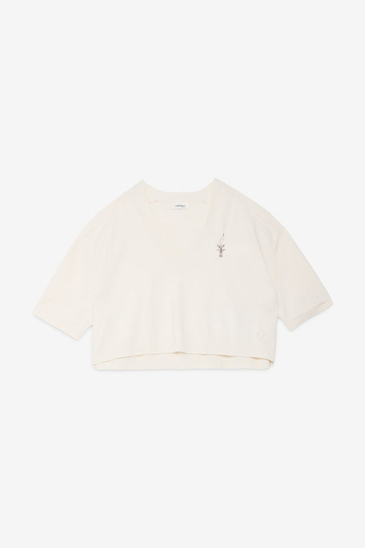 Cream sweater by ottod'ame flat lay on white background