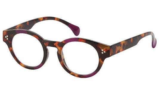 Kinslee Reading Glasses: Purple Tortoise / +3.00