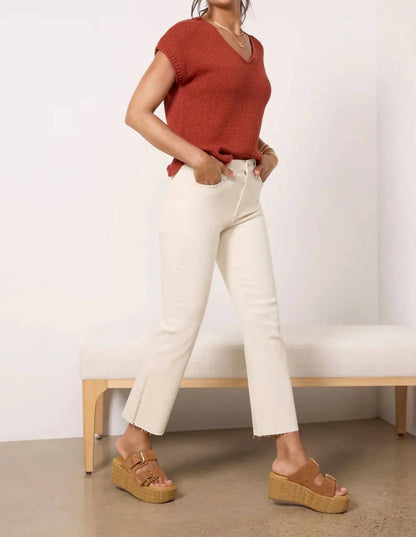 Lennon High Rise Crop Boot in sand stone by Pistola