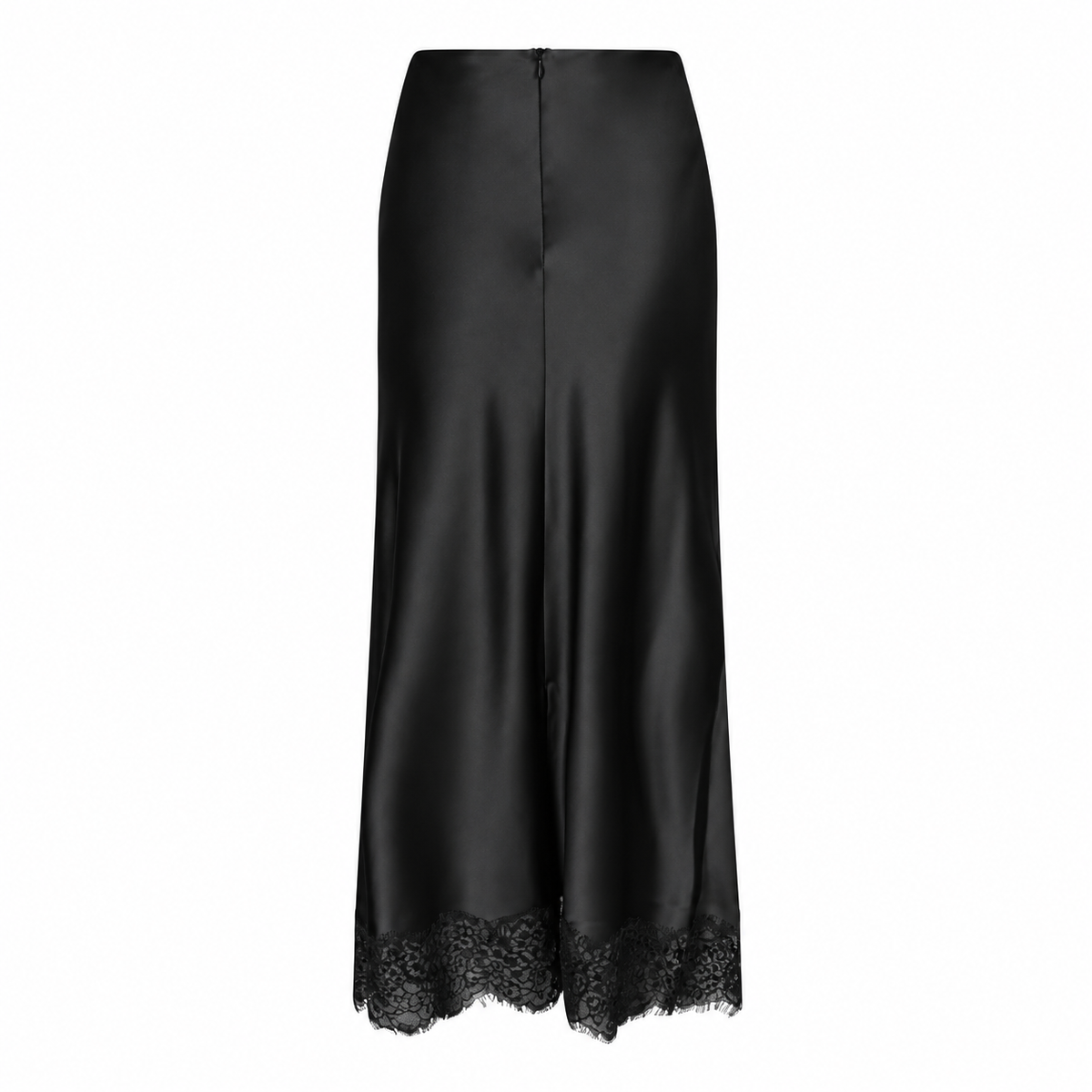 Satin Slip Skirt with Lace in black by Esqualo