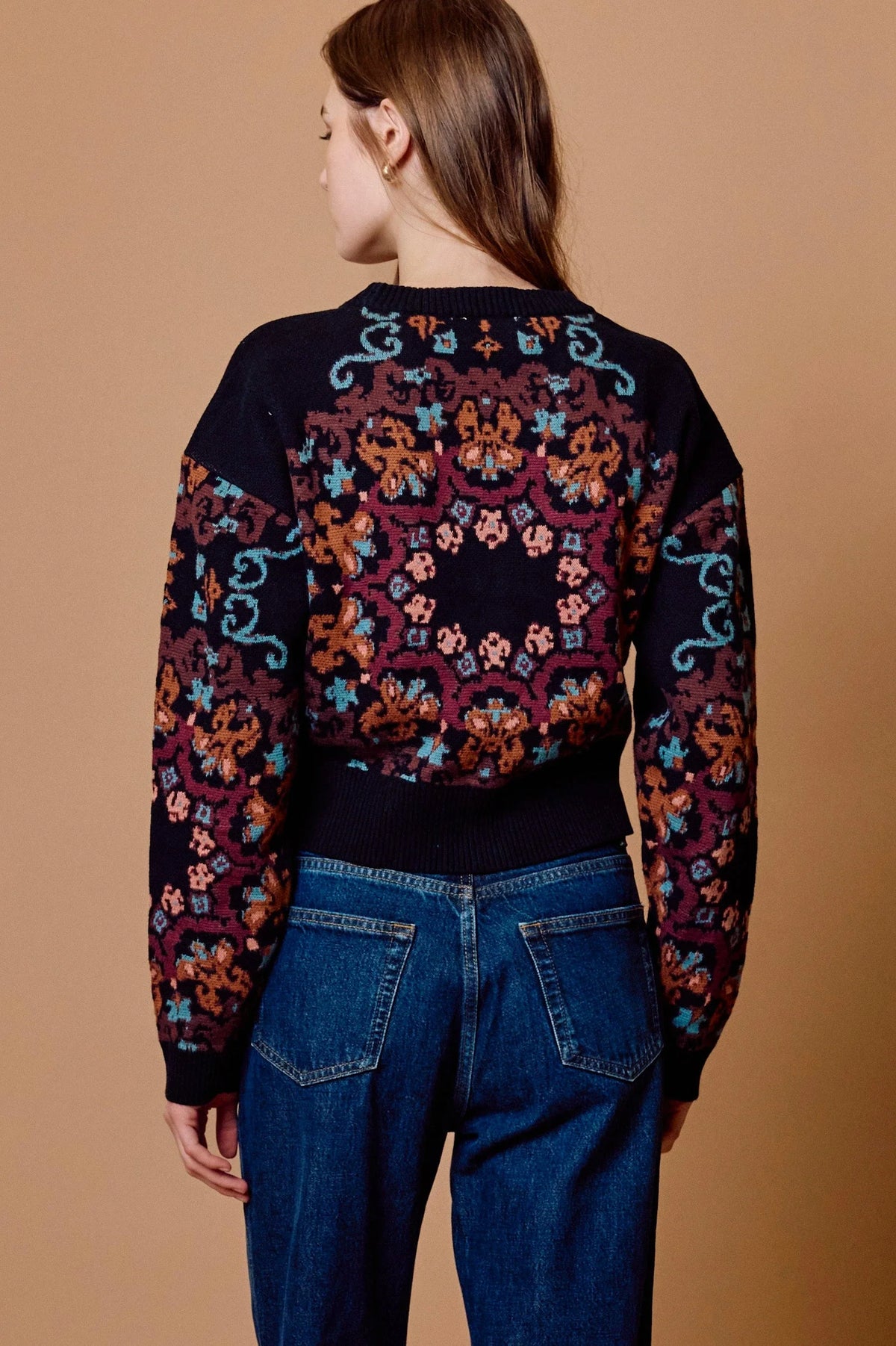 Daniella Sweater in venezia ebony print by Cleobella
