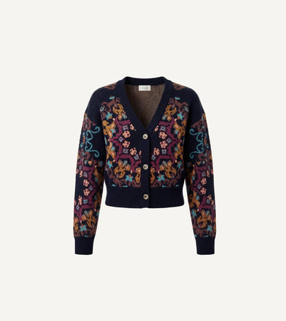 Daniella Sweater in venezia ebony print by Cleobella
