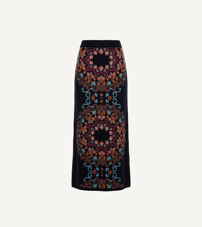 Daphne Sweater Skirt in venezia ebony print by Cleobella