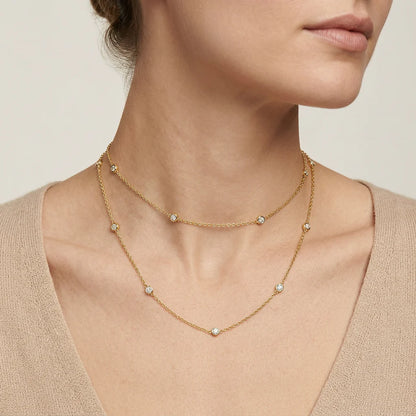 Dot-To-Dot Chain Necklace in gold by Ella Stein