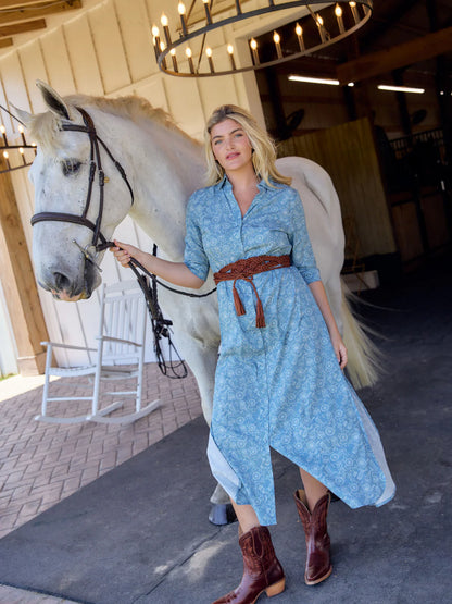 TRUNK SHOW- Eloise Maxi Dress in blue cosmo by Beau & Ro