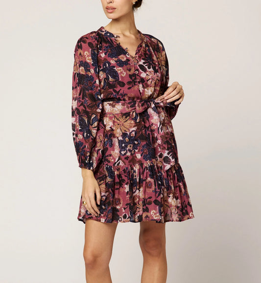 Elvia Printed Mini Dress in bergamo print by Cleobella